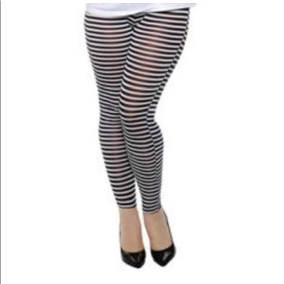 Peachy Sheer striped Pink /Coral Leggings